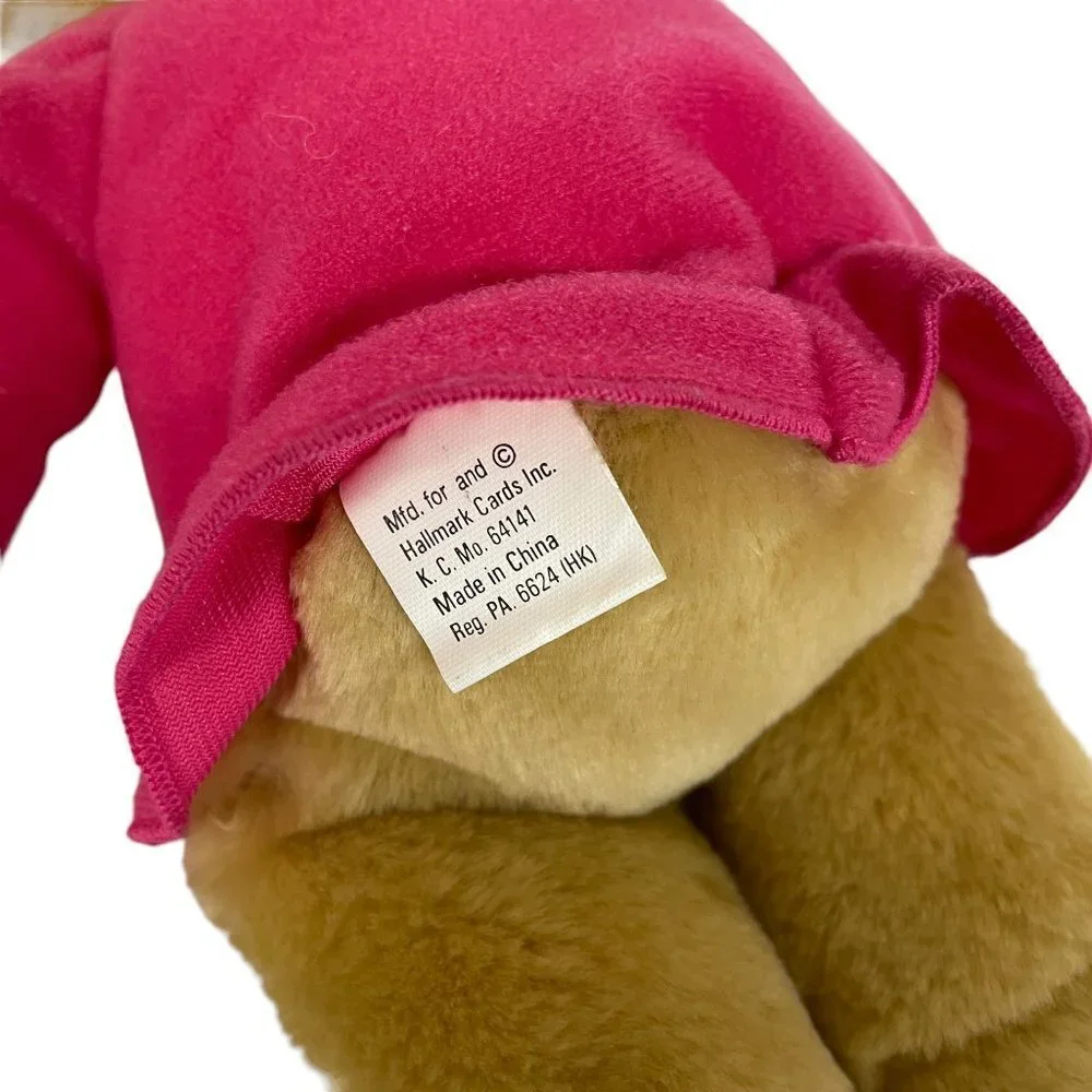 Hallmark Cards Plush‎ Tan Bear Heart Logo Sweater Shirt 10” Stuffed Animal